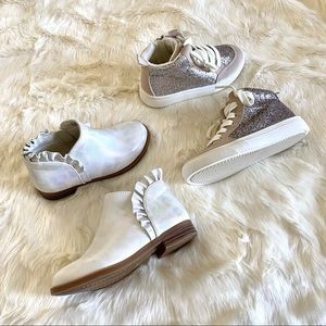 Girls shiny sparkly boots high top sneakers bundle